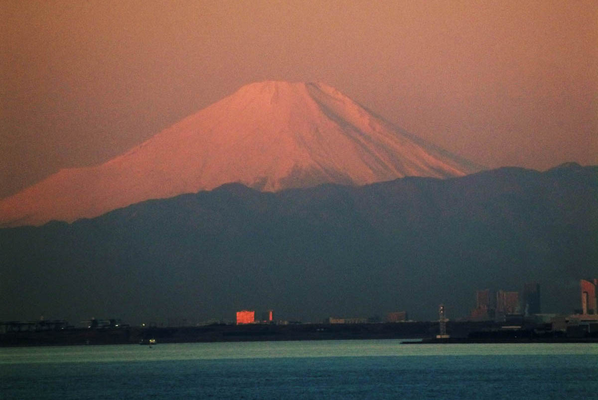 Japanese Countryside Mt. Fuji from Tokyo Bay